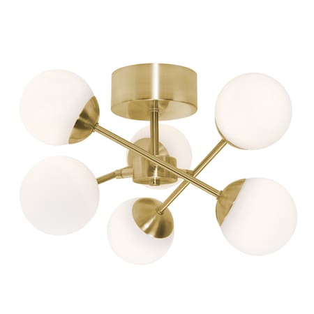 Afx Pearl 16-in. LED Semi-Flush Mount , Satin Brass PRLC16L30D1SB